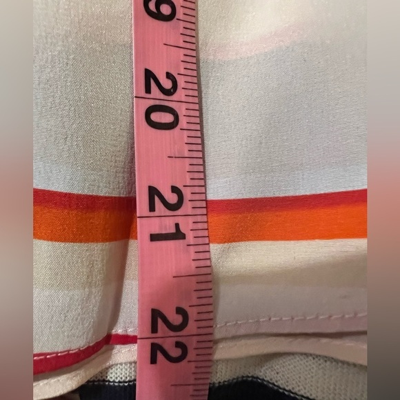 Kate spade oversized rainbow silk blouse small multi color puff sleeves girlcore - Picture 11 of 12